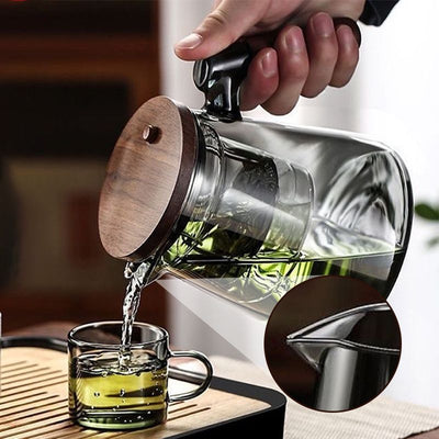 Lehtien ja veden erottelupuristin teekannu 750 ml